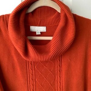 Carolyn Taylor Burnt Orange Cowl Neck Sweater